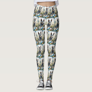 Legging Cachorro Azul com Feriado de Ovos de Páscoa