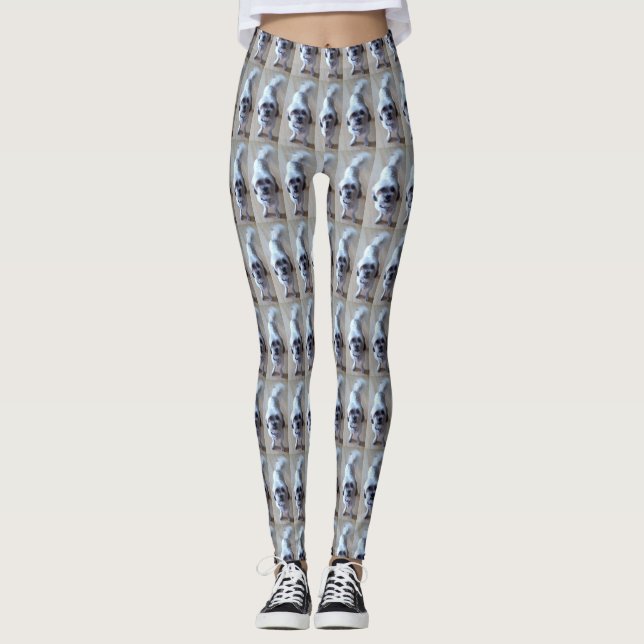 Legging Cachorro Branco Maltês - Foto em branco (Frente)