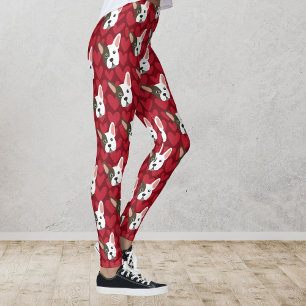 Legging Cachorro Cachorro Francês com Corações Namorado