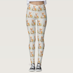 Legging Cachorro Corgi Galês Pembroke Vermelho Fofo
