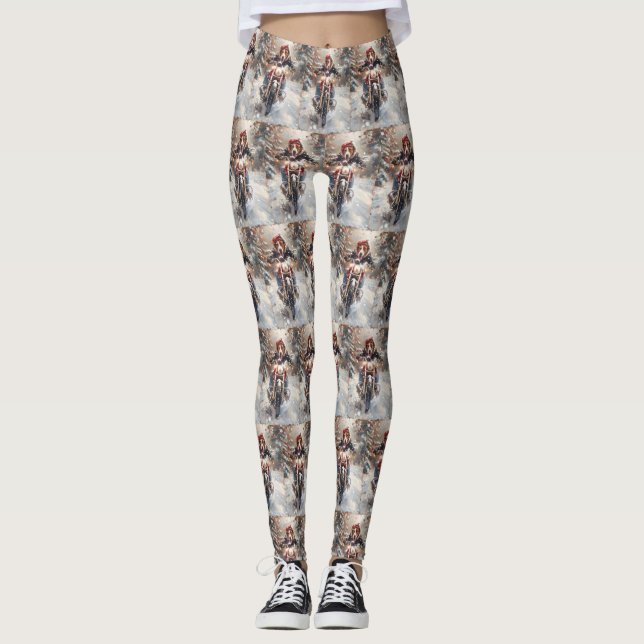 Legging Cachorro de caça inglês americano montado em bicic (Frente)