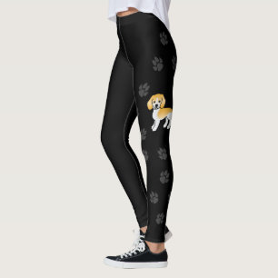 Legging Cachorro De Cartografia De Feijão-Limão Com Pinças
