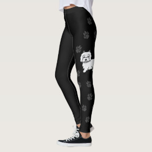Legging Cachorro De Cartoon Gelado Com Patas Pretas
