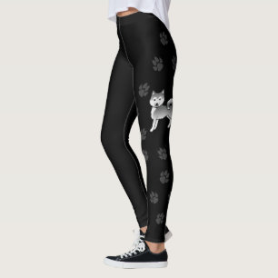 Legging Cachorro e patas marutas do Alasca-prata
