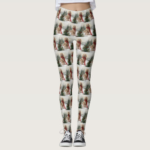 Legging Cachorro Espanhol na Neve no Natal
