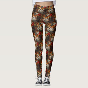 Legging Cachorro Foxhound Inglês Americano Natal Festivo