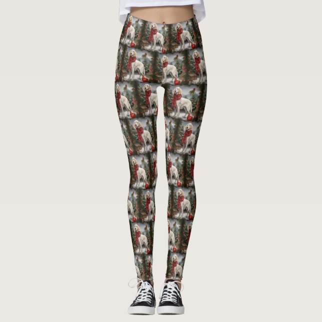 Legging Cachorro Inglês no Natal da Neve (Frente)