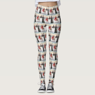 Legging Cachorro Labrador no Natal da Neve