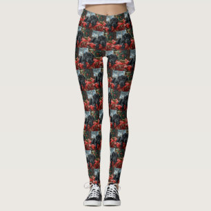 Legging Cachorro Labrador Preto Natal Festivo