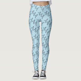 Legging Cachorro Marrom Peles Azuis Claras