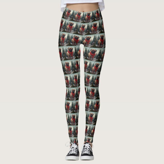 Legging Cachorro na neve no Natal (Frente)
