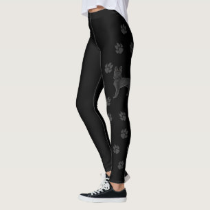 Legging Cachorro Preto da Raça Pastor Alemão PA Cute Com P