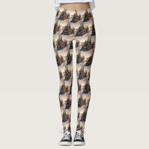 Legging Cachorro Samoyed no Natal da Neve