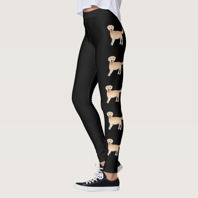 Legging Cachorros de Cartoon Feliz de Retriever de Ouro Am (Esquerda)