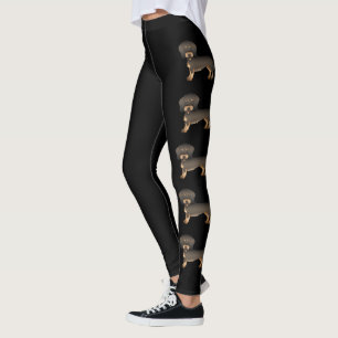 Legging Cachorros de desenho animado fofos Dachshund de ja