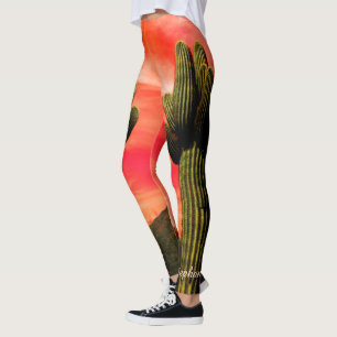 Legging Cacto gigante do Saguaro, caneleiras conhecidas