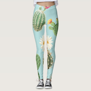 Legging Cactus, flores cor-de-rosa: decor leve