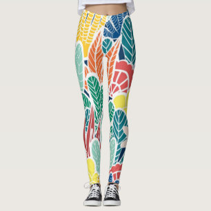 Legging Cactus verde-verão e pontos Dourados Design