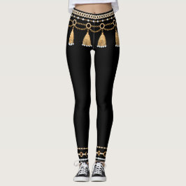 Legging Cadeias de Dançarinos de Belly Falso