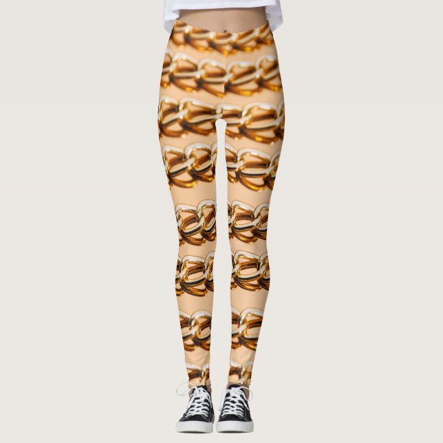 Legging Cadeias de ouro: Reflexão Luxo Sem Fios (Frente)