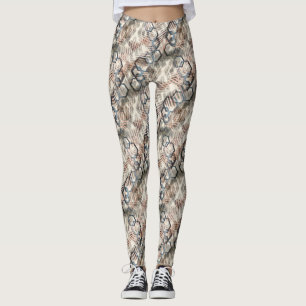 Legging Cadeias nas folhas de palma.