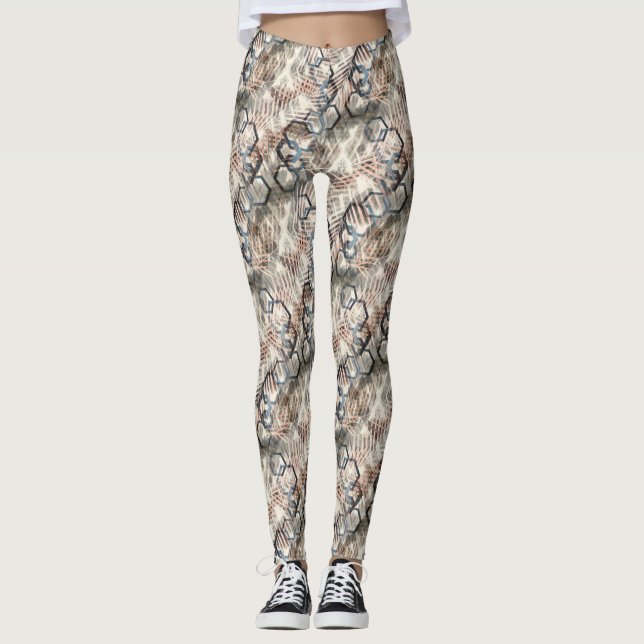 Legging Cadeias nas folhas de palma. (Frente)