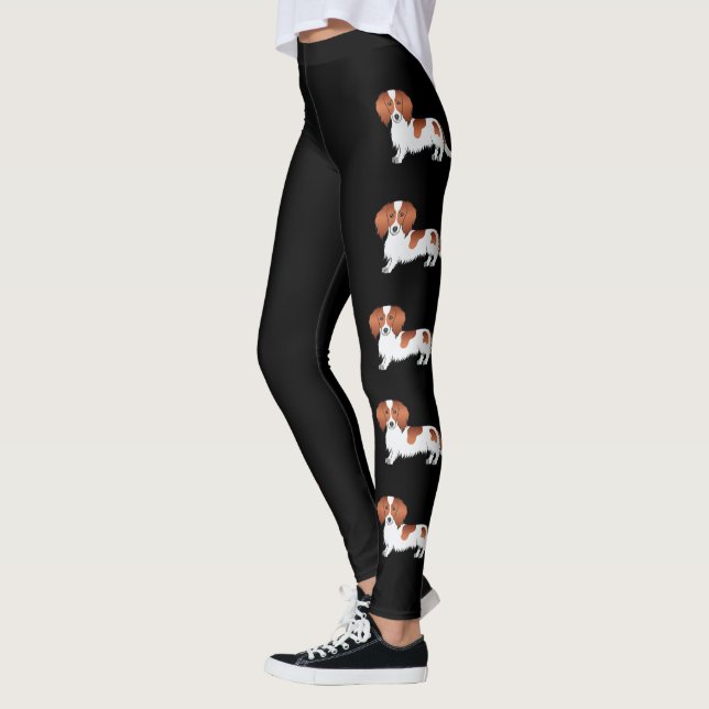 Legging Cães De Cartoon De Cabelo Longo Com Penteado Verme (Esquerda)