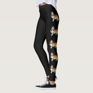 Legging Cães de Cartoon de Collie Cute Sable Rough