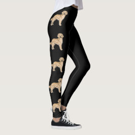 Legging Cães de desenho animado fofos Retriever dourado am
