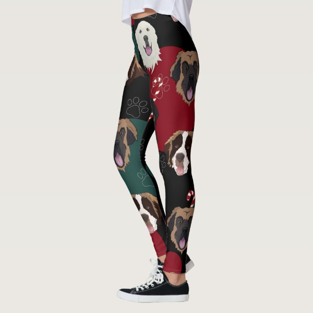Legging Cães de Natal Feriados (Esquerda)