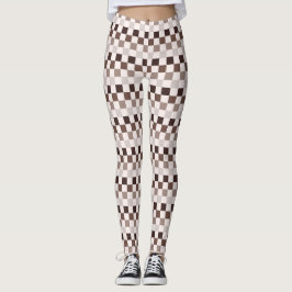 Legging Cafe Au Lait checkerboard pattern