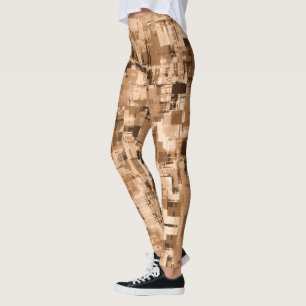 Legging Café Brown Abstrato Trendy