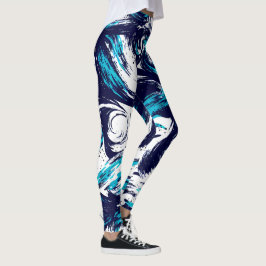 Legging Café com Impressão Personalizada de Oceano Profund