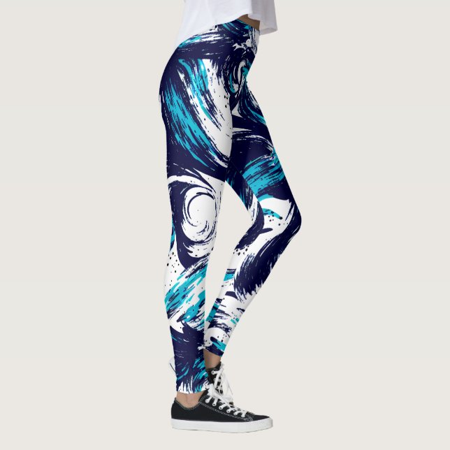 Legging Café com Impressão Personalizada de Oceano Profund (Direita)