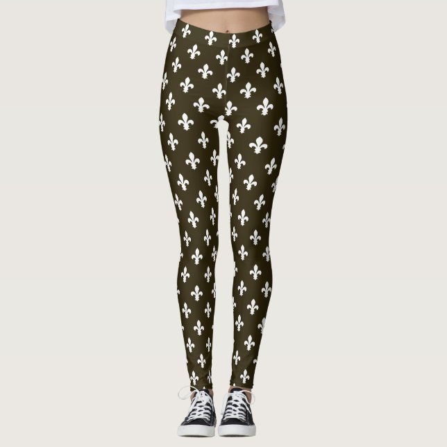 Legging Café Mocha Neutral Fleur de Lys (Frente)
