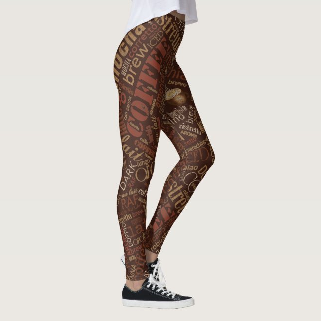 Legging Café Word Cloud Brown ID283 (Direita)