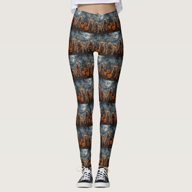 Legging Cairn Terrier Halloween Assustador (Frente)