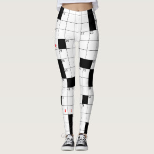 LEGGING CAIXAS BRANCAS BRANCAS QUEBRA-CABEÇA DE PALAVRA V