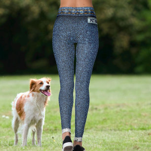 Legging Calça Jeans Azul Falso Moderno Amante de Gato Maam