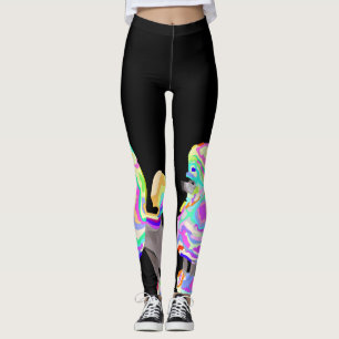 Legging calças da caniche do rosa quente