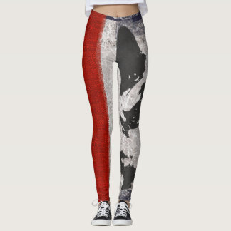 Legging Calças das caneleiras das mulheres do buldogue