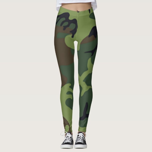 Legging Calças de caça militares da ioga de Camo, (Frente)