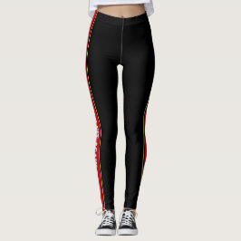 Legging Calças de esportes de Design de texto com faixas v
