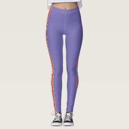 Legging Calças de esportes de Design de texto com faixas v