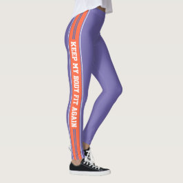 Legging Calças de esportes de Design de texto com faixas v