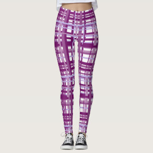Legging Calças de ioga de Xadrez roxa