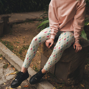 Legging Calças de Natal de Árvores do Natal Doce