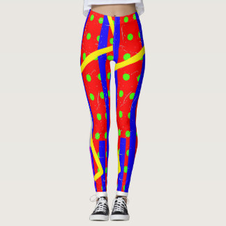 Legging Calças De Palhaço Quirky Zig-Zag