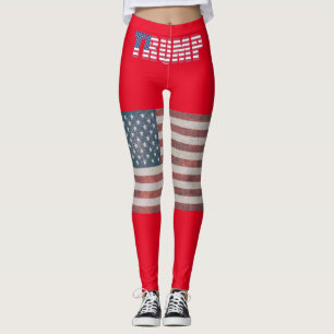 LEGGING CALÇAS DE YOGA BANDEIRA PATRIÓTICA DOS EUA TRUMP