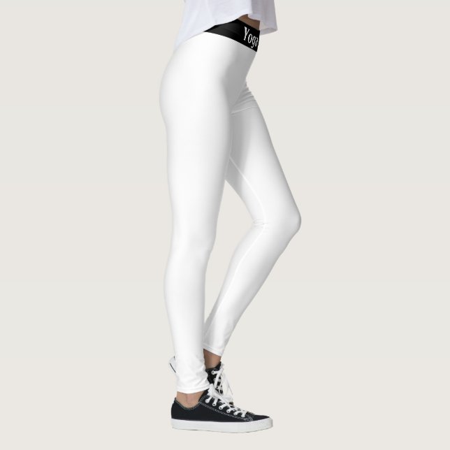 Legging Calças de Yoga com Padrão Violeta e Branco (Direita)